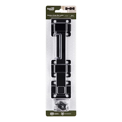 National Hardware N166-023 8.23-in Modern Black Gate Latch