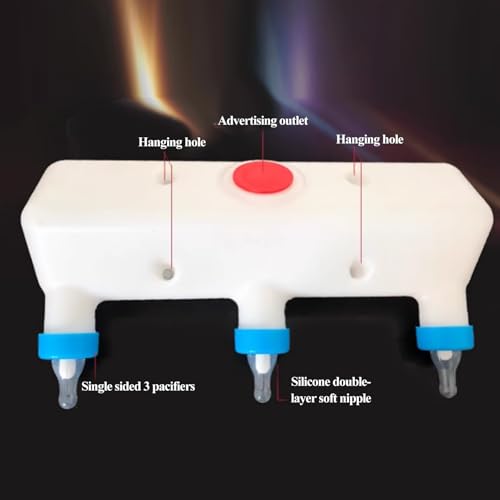 GLOGLOW 3L Goat Milk Feeder, 3 Nipples Hanging Milk Feeding Bucket | 3 Pacifier Small Animal Milk Feeder Farm Drinking Equipment for Professional Breeders Farmers Pet Care Experts