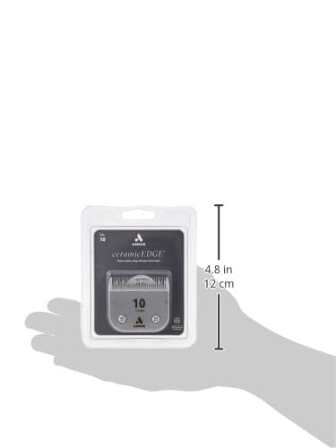 Andis – 64315, Ceramic Edge Detachable Pet Clipper Blade – Carbon-Infused Steel with Sharp Cutting Tech, Runs Cooler & Stays Sharper, Resists Rust & Heat, Size-10 - Fits AG, AGC & BDC Series, Chrome - size: 10 Blade (Pack of 2)