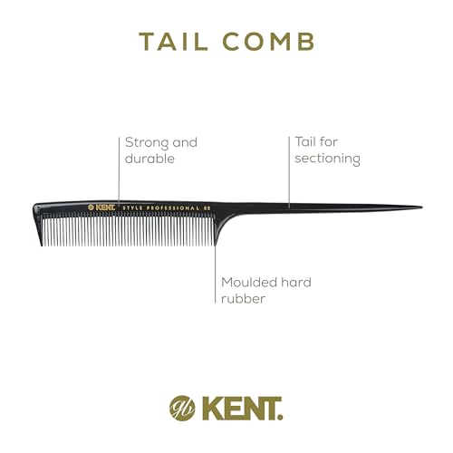 Kent SPC82 Fine Tooth Salon-Style Dressing Comb - Professional Barber Haircut Comb for Styling and Teasing - Quality Barber Supplies - Saw-cut Handmade in England - size: SPC82