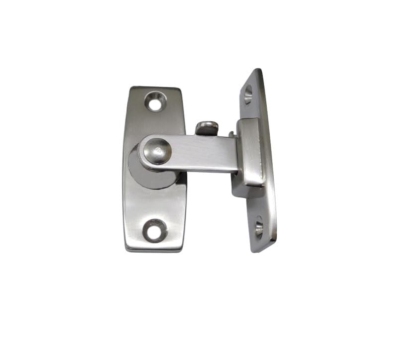 2.5" Heavy Forged Solid Brass Door Latch, 90 Degree Right Angle Door Latch Buckle for Doors & Windows, Brushed Nickel, 1 Pack, Made in Taiwan - color: Brushed Nickel, size: 1pack(90 Degree)