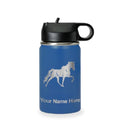 LaserGram Personalized 12oz Water Bottle, Horse (Dark Blue) | Engraved Gift, Vacuum Insulated Stainless Steel, Flip-Top Straw Lid, Laser Engraved With Your Name - color: Dark Blue, size: 12 Ounces