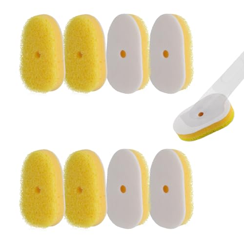 8 Packs Dish Wand Sponge Refills Compatible with Scrub Daddy - Replacement Heads, Dish Scrubber Brush for Cleaning Stuck-on Food, Sponge Replacement Heads for Kitchen Cleaning, (Only Refills)