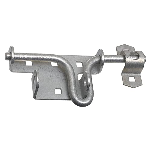 National Hardware N262-147 V1134 Sliding Bolt Door and Gate Latch in Galvanized,0 | Carriage Bolts and Screws Included; Padlockable Flush Mount for In-Swing or Out-Swing Doors and Gates