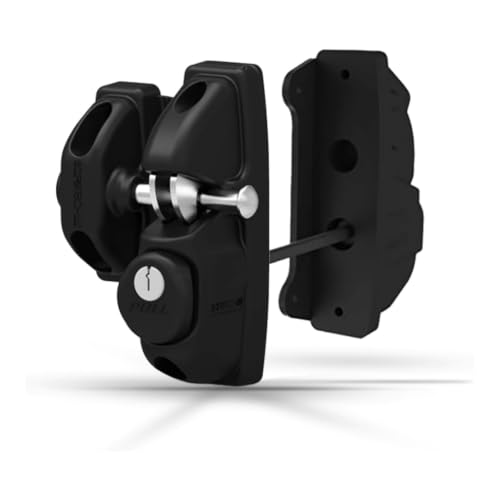 Safetech Hardware ViperX2 Gravity Gate Latch | Two-Side Entry Keyed | 2 Independent Latching Hooks Key Lockable Both Sides | Privacy Gate Gravity Latch | Vinyl, Wood, & Aluminum Gates - Black - color: Black, size: 2 Side Key