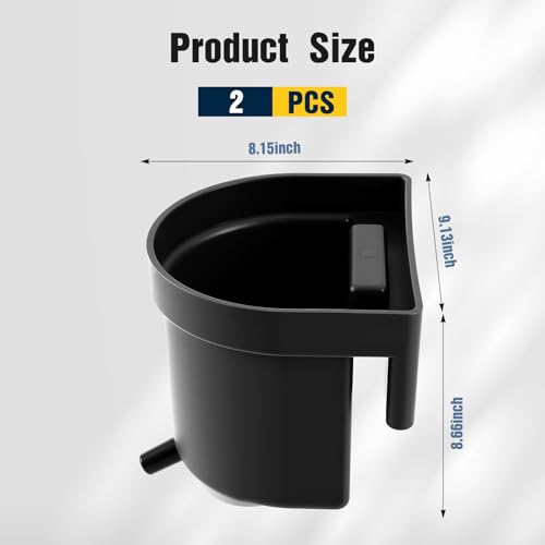 Abbylike 2 Pack 4 Quart Single Teat Calf Milk Feed Bucket Hook Over Hanging Calf Feeder Bucket with Nipple Mountable Plastic Livestock Feeder for Farm Stall Barn Cowshed Cattle Housing Feeding