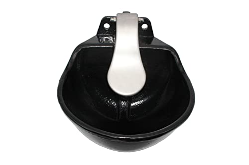 Automatic Livestock Water Bowl, Cast Iron Push Paddle Waterer for Cattle, Horse, Goat & Pig, Heavy Duty Outdoor Metal Automatic Drinking Bowl, 0.55 Gal