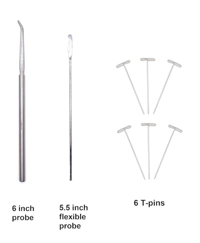 19 Piece Dissecting Kit Including Scissors, Forceps, Scalpel, and Probe in Leatherette Case for Anatomy Lab, Biology, Medical Students, and General Dissection