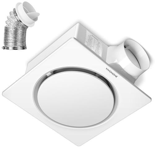 VIVOHOME Bathroom Exhaust Fan with Humidity Sensor 110CFM, Auto On/Off | Energy-Saving EC Motor,10.2-inch Ceiling Retrofit Bath Fan, No Attic Access Needed(Install Kit, 4-in Duct Included) - style: No Light & 110CFM
