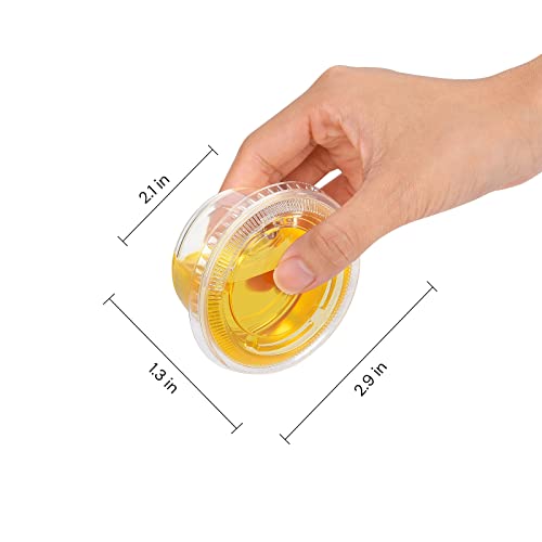 Clear Disposable Plastic Portion Cups with Leakproof Lids | Jello Shot & Condiment Cups | 3.25 OZ, 100 Sets | BPA Free & Recyclable - style: 3.25 OZ