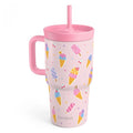 SANDJEST Ice Cream Stainless Steel Tumbler 20oz with Handle and Silicone Straw Locking Lid for Kids Girls, Birthday Christmas Back to School - color: Ice Cream