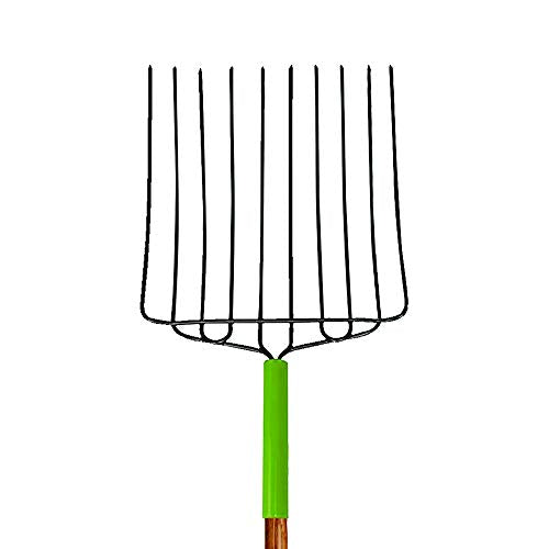 AMES 2827000 10-Tine Welded Steel Ensilage Fork with Hardwood Handle and D-Grip, 52-Inch, Brown - style: Ensilage Fork