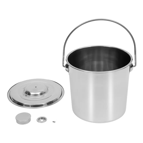Stainless Steel Bucket, 12L Stainless Steel Food Bucket Stainless Steel Handle Pail Bucket Milk Bucket with Lid for Commercial Home Use (12L) - size: 12L