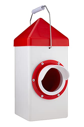 RentACoop 5lb BPA-Free Single-Port Chicken Feeder - Includes Anti-Roost Lid, Rain Hood, and Mounting Kit - Suitable for 12 Week or Older Chickens, Adult Chickens, and Poultry - size: 5LB