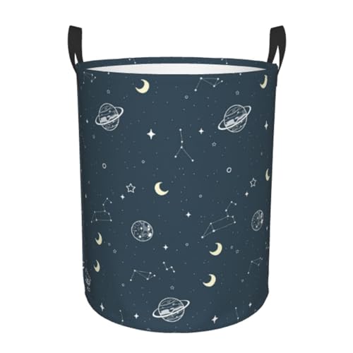 Laundry Basket Moon Space Collapsible Large Capacity, Dirty Clothes Basket Durable Lightweight Hamper With Handles Ideal For Clothes, Toys Home Organization - color: moon