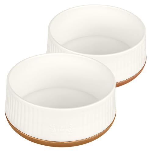 Harry Barker Small Modern Dog Bowls, 2-Pack Eco-Friendly Plastic Pet Food & Water Bowls, Non-Slip Base, Dishwasher Safe, BPA-Free, Neutral Design, Holds 3 Cups Each - color: Small Bowls