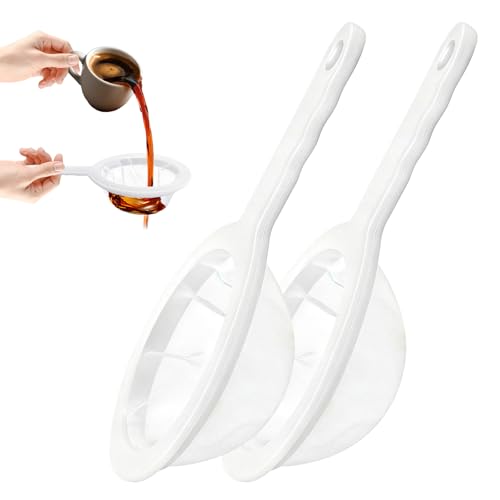 Ultra-Fine Nylon Mesh Strainer- Mini Kitchen Colander for Coffee, Milk, Yogurt, Juice - Non-Slip Handle & Hanging Hole (120/200 Mesh) - size: 120&200 Mesh