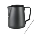 Espresso Milk Frothing Pitcher, 12 oz 20 oz, Stainless Steel Milk Jug Milk Frother Cup, Inner and outer coating, For Latte Art Coffee Machine Tool Steaming Pitcher(12 oz, Black) - size: 12oz