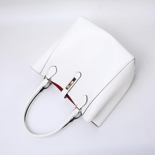 sqlp Large Work Tote Bag for Women Big Bucket Purses Designer Handbags - color: White