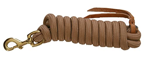 9 Ft Nylon Lead Rope, 5/8 in, Leather Popper - color: Orange