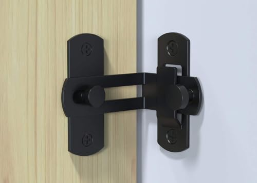 WAYDA Barn Door Lock, 90 Degree Right Stainless Steel Angle Door Latch Buckle for Doors and Windows | Sliding Gate Latches for Doors, Gates, Cabinets, Sheds, Fences Carbon Steel Gate Hardware