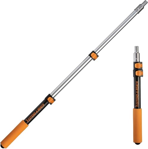 1.5-3 ft Long Paint Roller Extension Pole, Multi-Purpose Telescopic Handle | Extension Pole with Universal Twist-on Metal Tip // Lightweight & Sturdy Pole for Painting, Dusting and Window Cleaning - size: 3 feet