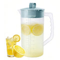 64oz Mixing Pitcher with Built-in Stirrer & Plunger, Leak-Proof Translucent Plastic Jug with Measurement Marks for Smoothies, Protein Shakes, Home & Party (1)