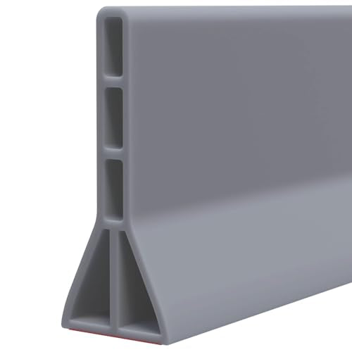 Raycity 3"H Shower Threshold Water Dam, Shower Water Guard (59 inch, Grey) | Silicone Rubber Water Stopper for Walk in Shower, Water Barrier, Prevent Leaks, Suitable for Bathroom, Kitchen - color: Gray, style: 59 inch