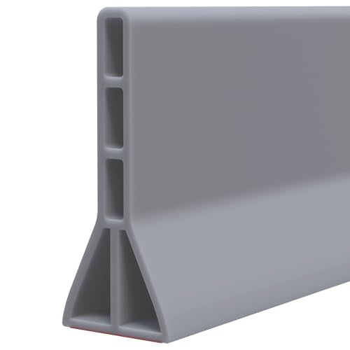 Raycity 3"H Shower Threshold Water Dam, Shower Water Guard, 118 Inch, Gray | Silicone Rubber Water Stopper for Walk in Shower, Water Barrier, Prevent Leaks, Suitable for Bathroom, Kitchen - color: Gray, style: 118 inch