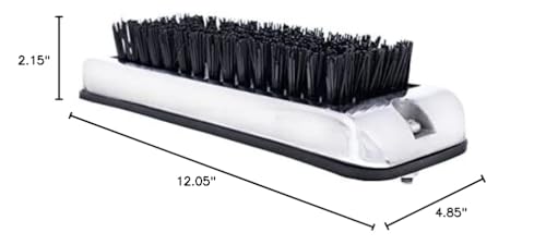 United Pacific 90050 Stainless Shoe/Boot Scraper w/Nylon Brush, 430 Stainless Steel Housing – Black Brush – ONE Unit - color: Black Brush