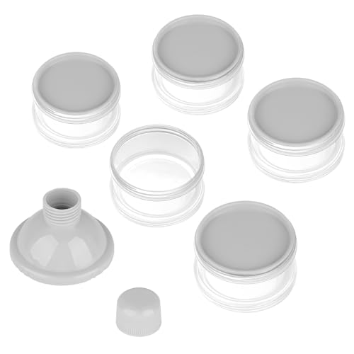 Accmor Formula Dispenser On The Go, 5 Compartments Stackable Formula Container for Travel, Baby Milk Powder Kids Snack Container, BPA Free - color: Grey-3pc