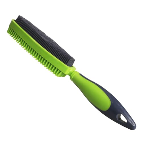 Rubber Pet Hair Remover Brush for Clothes, Couches & Pets - color: green