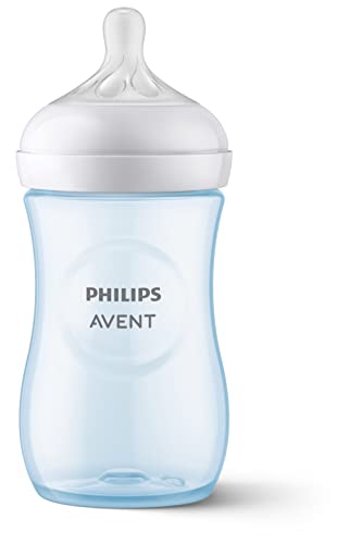 Philips Avent Natural Baby Bottle with Natural Response Nipple, Blue Baby Gift Set with Snuggle, SCD838/04 (Pack of 2) - color: Blue, size: 12 Count (Pack of 2)
