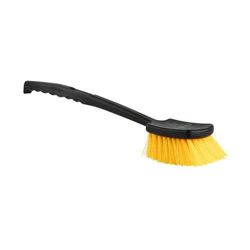 Restaurantware Scrub Brush 4 Count of 20 Inch Long Handled Scrubbing Brush, Ergonomic Design, Stiff Yellow Plastic Bristles, for Commercial Kitchen, Restaurant Or Home - size: 20 1/2"