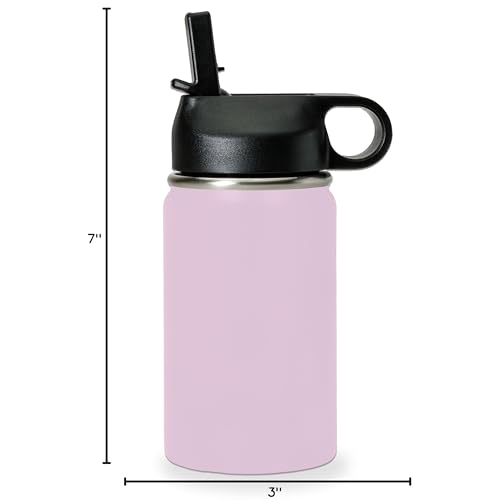 LaserGram Personalized 12oz Water Bottle, Horse (Lavender) | Engraved Gift, Vacuum Insulated Stainless Steel, Flip-Top Straw Lid, Laser Engraved With Your Name - color: Lavender, size: 12 Ounces