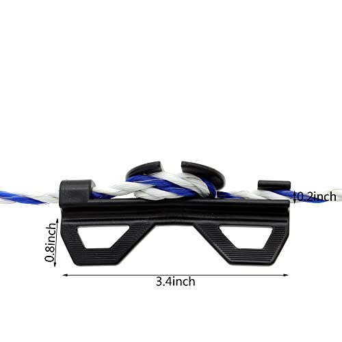 20 Pcs Electric Fence Tightener Wire Tensioner Insulator, Black | Plastic Cord Tensioners