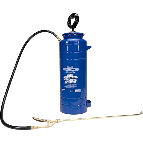 MARSHALLTOWN Industrial Concrete Sprayer, 3 1/2 Gallon | 3 1/2 Gallon Epoxy-Lined Tank, Brass Wand and Pump, Viton Seals, Concrete Cure, Sealer and Form Oil, 308S