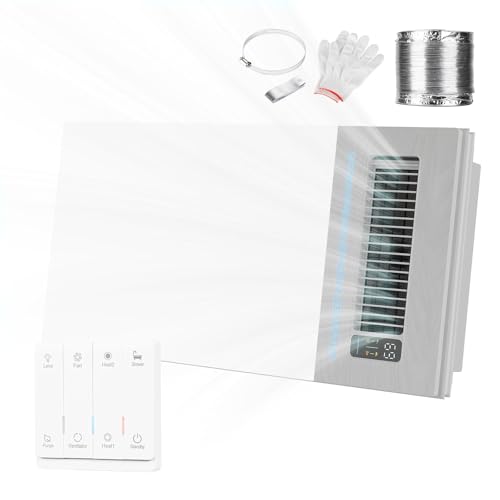 Hawkrown 4 in 1 Bathroom Exhaust Fan with Light and Heater, 1900W Bathroom Heater Fan Light Combo, 180 CFM 1.0 Sone Ceiling Fan Remote Control Heater, Ventilation for Home, Bath, Hotel (Style 2) - color: Style 2