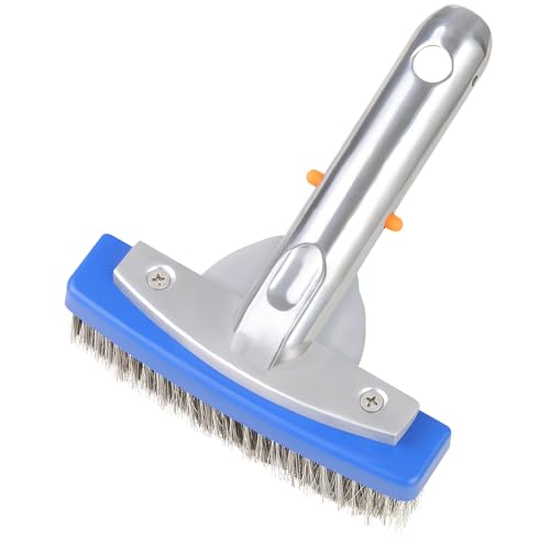 5" Stainless Steel Pool Brush, Heavy Duty for Concrete Pools | Durable wire bristle brush head for deep cleaning walls & floors. Removes tough buildup safely - size: 5 inch