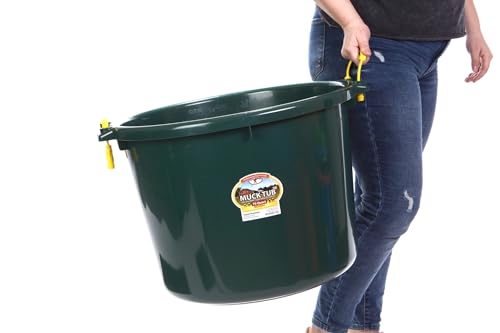 Little Giant® Plastic Muck Tub | Durable & Versatile Utility Bucket with Handles | Muck Bucket | Durable Handles | 70 Quart | Green - color: Green, size: 70 quart