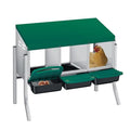 Chicken Nesting Boxes with Cleanable Pull-Out Trays, 3-Hole Wall Mount Roll Away Nest for Easy Cleaning & Egg Collection - size: 3 holes with legs