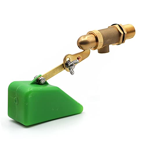 Float Valve 1/2 inch Brass with Adjustable Arm,Supply Tube Float Ball Valve for Water Tank Pool Horse Cattle Livestock Water Trough Aquariums Aquaculture