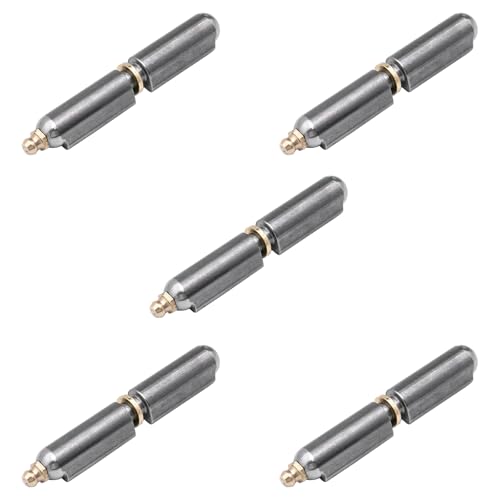 5PCS 3 Inch Bullet Weld On Hinges, Weldable Carbon Steel Barrel Hinges Heavy Duty for BBQ Smoker, Trailer Ramp, Gates, Trucks, Metal Swing Door, Industrial Rustproof - size: 3 Inch