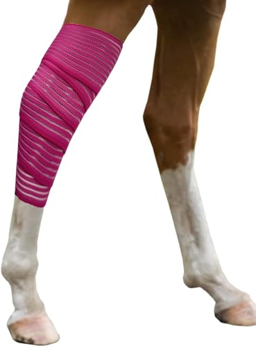Elastic Polo Leg Wrap Compression Bandage for Horses, Dogs, Cats, Sheep, Cow, Dog Wound Care, Vet Wrap - color: Red