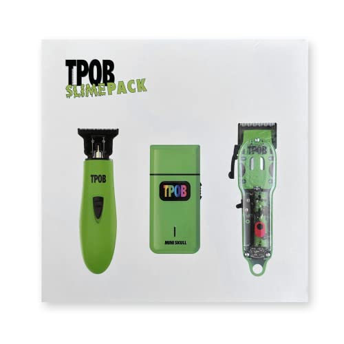TPOB Slime 2 Barber Hair Clippers Trimmer Shaver Set for Men with Matte case and X Fade Blade (Gr) - color: Gr