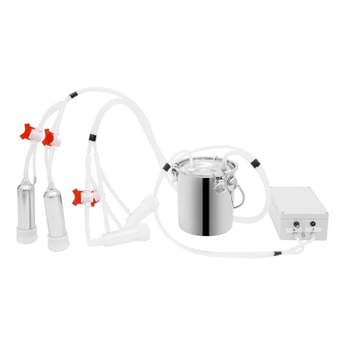 3L/ 0.8Gal Cow Milking Machine, 2-in-1 Electric Goat Milker Machine, Portable Pulse Vacuum Pump Milker with 304 Stainless Steel Buckets, Adjustable Suction Pulsation Vacuum (3L/ 0.8Gal) - size: 3L/ 0.8Gal