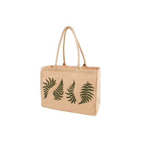 KAF Home Jute Market Tote Bag with Handles (Fern) - color: Fern