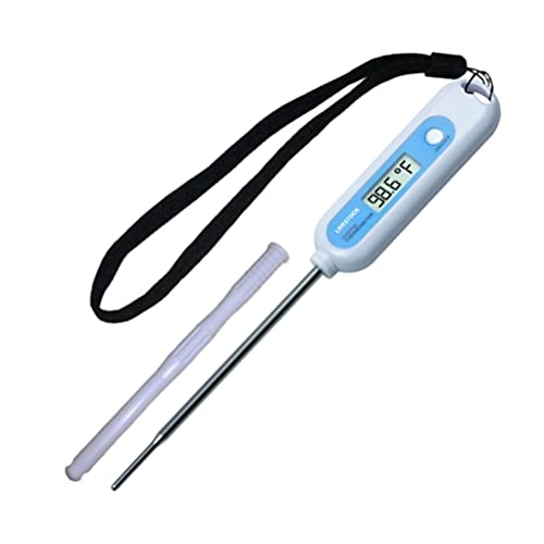 Veterinary Thermometer for Horses and Dogs. Fast, Accurate Temps in 8 to 10 Seconds. Beeps When Ready. Large LCD. 5-Inch Stainless Probe with Blunt Tip. Safe for All Animals.