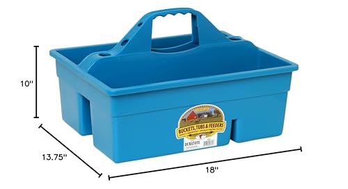Little Giant® Plastic DuraTote | Horse Grooming DuraTote | Durable Tote Box Organizer with Easy Grip Handle | Extra Thick Sidewalls | Teal - color: Teal