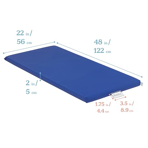 ECR4Kids SoftZone Rainbow Rest Mat, 2in, Sleeping Pad, Blue, 5-Piece | Soft foam with polyurethane cover, GREENGUARD Gold Certified, 2-6 years, fully assembled, non-slip base, daycare or classroom - color: Blue